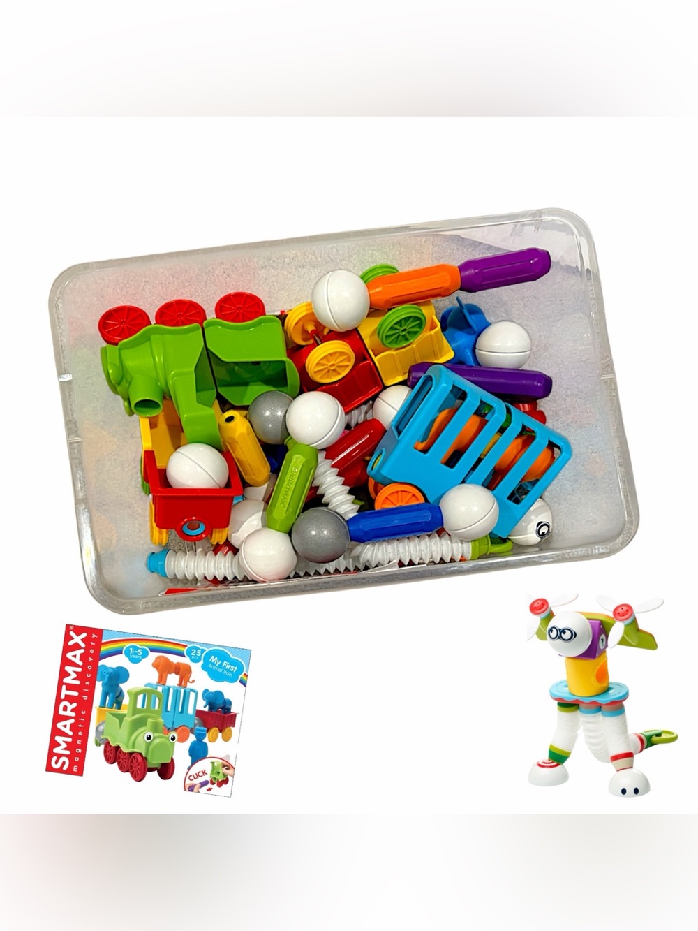 Multicolor Build & Roll Train and Figures Set - Bright Multicolor